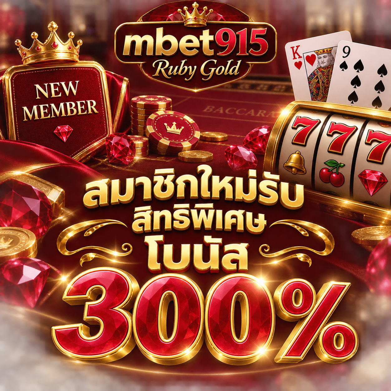 โปรโมชั่นสมาชิกใหม่โบนัส 300%